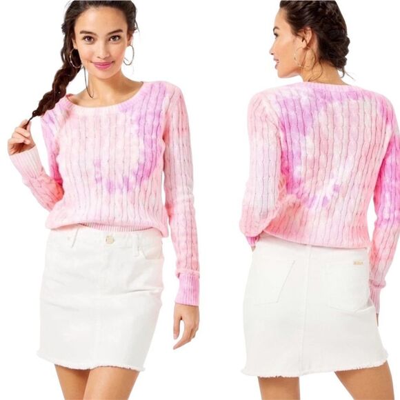 SZ 10 LILLY PULITZER WHITE DENIM SKIRT - Picture 1 of 8